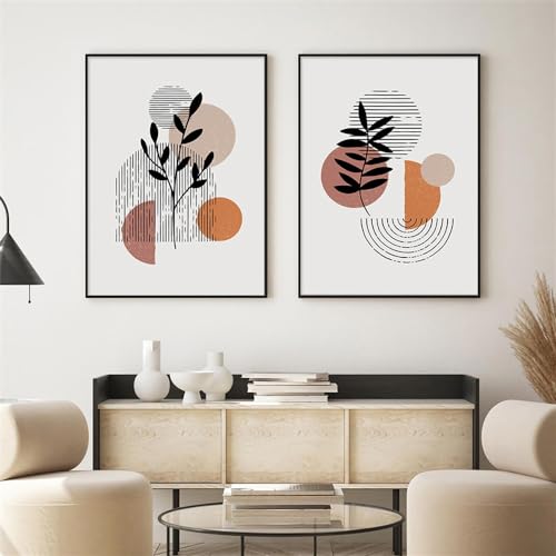 Pósteres minimalistas abstractos de hojas: lienzos decorativos de 30x50cm para salón y hogar