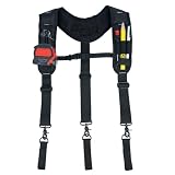 KUNN Tool Belt Suspenders, 3-Points Construction Suspender for Men | Padded Tool Bag Suspenders, Adjustable Work Belt Suspenders, for Carpenter, Electrician, Construction, Framers