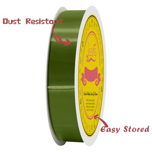 Image of Moss Double Face Satin Ribbon 1 inch X 50 Yards Spool Bright Colors Very Suitable for Weddings Gift Package Wrapping Dancer Wand Sewing Party Hair Bow Invitation Decorations and More