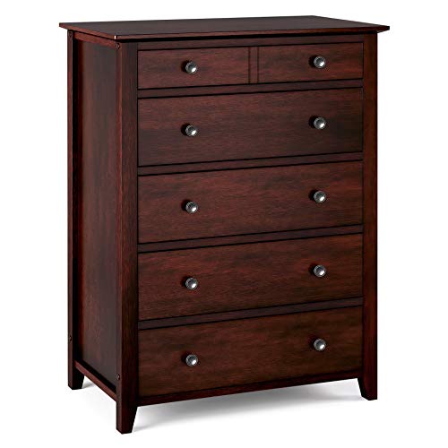 VASAGLE Chest of Drawers, 5-Drawer Dresser with Solid Wood Frame, Storage Unit for the Bedroom, Living Room, Kid’s Room, with Antique-Style Handles, Easy Installation, Espresso