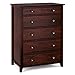VASAGLE Chest of Drawers, 5-Drawer Dresser with Solid Wood Frame, Storage Unit for the Bedroom, Living Room, Kid's Room, with Antique-Style Handles, Easy Installation, Espresso