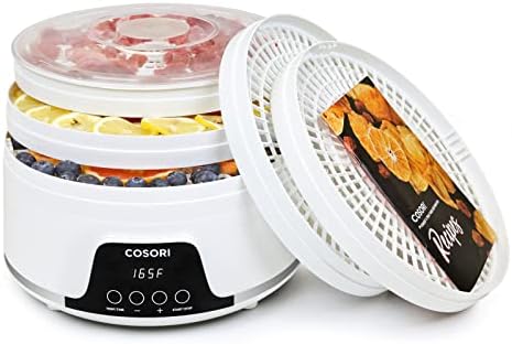COSORI Food Dehydrator for Jerky, Fruit, Meat, Dog Treats, Herbs, Vegetable, Mushrooms, and Egg, 5 Trays Machine, Small BPA-Free Dryer with Timer and Temperature Control, Up to 165°F, 50 Recipes