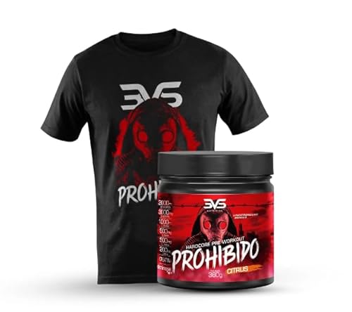 3VS Nutrition Combo Pré Treino Prohibido Sabor Citrus 360g + Camiseta Exclusiva Prohibido Tam. M