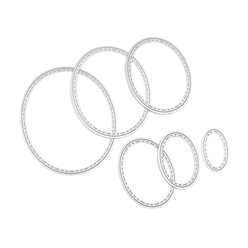 We-buys Cute Oval Circle Set Cutting Dies Set Metal Stencil Template Block DIY Paper Card