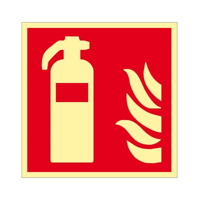 Protection contre l'incendie caractères – Protection incendie Panneau extincteur plastique réfléchissant autocollant 148 x 148 mm