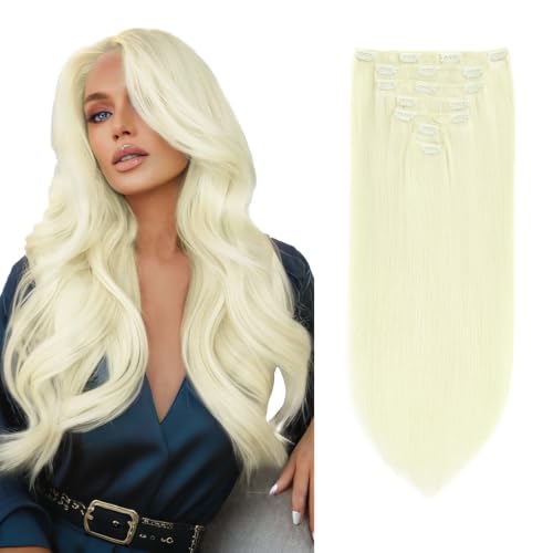 GEELOOK Clip in Hair Extensions Real Human Hair, Remy Human
