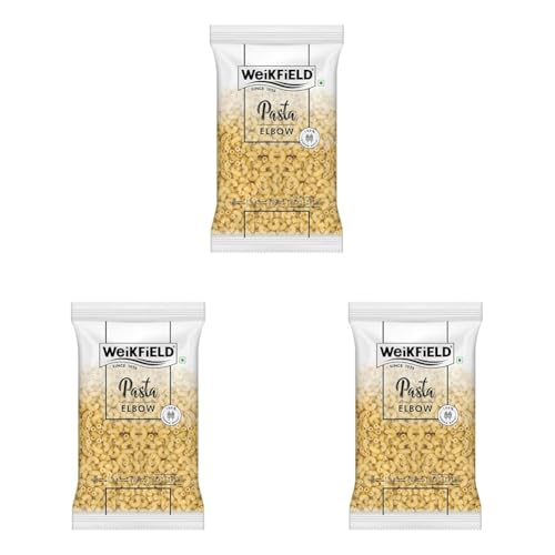 Image of Weikfield Elbow Pasta 1Kg | Healthy Pasta Made With 100% Durum Wheat Semolina | No Maida | Rich in Protein & Fibre | Non Sticky | 100% Vegetarian | 1Kg Pouch (Pack of 3)