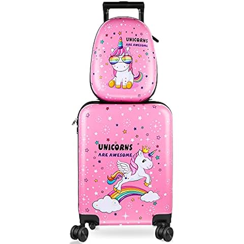 Kids Luggage and Backpack Set with Spinner Wheel Cover