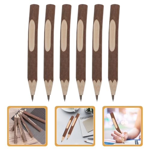 Lápices de madera natural 13 cm pack 6 piezas miniatura 7