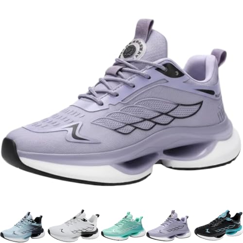 Armadillo Aerion Sneakers for Men Women Lightweight Breathable Mesh Orthopedic Running Sneakers Cloud Cushion Non-Slip Sole Sport Shoes Spacious Toe Box for Comfort & Pain Relief (10 Women Purple)