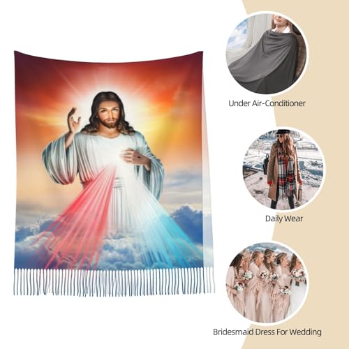 Virgen De Guadalupe Shawls and Wraps for Women Rose Catholic Gifts Soft Large Warm Blanket Scarf4