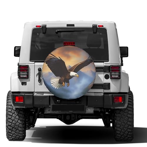 Image of Delerain Eagle Mountain Lake Spare Tire Cover Wheel Protectors Sun Protector Waterproof for Trailer RV SUV Truck and Many Vehicle(16 Inch for Diameter 29 inch-31 inch)