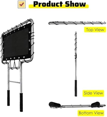 Volleyball Training Device with Stretch Fabric Net Rebounder for Spiking, Blocking, and Hitting Skills Practice