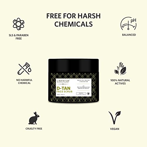 Image of L'avenour D-Tan Face Scrub For Deep Exfoliation, Remove Tan, Blackhead & Dead Skin Remover 200gm