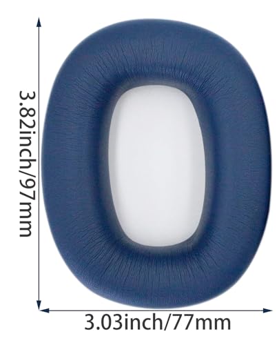 Repuestos almohadillas para oídos, compatibles con auriculares Bowers & Wilkins PX8 PX7S2 PX7S2e, de cuero proteico suave y espuma viscoelástica, color azul luna miniatura 3