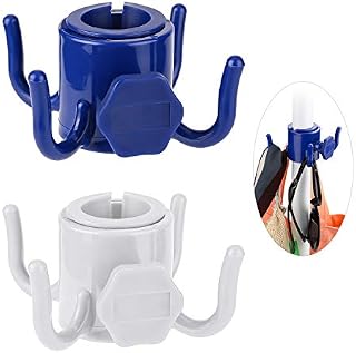 TAGVO 2 Pack Beach Umbrella Hanging Hook, 4-prongs Plastic Umbrella Hook Hanging
