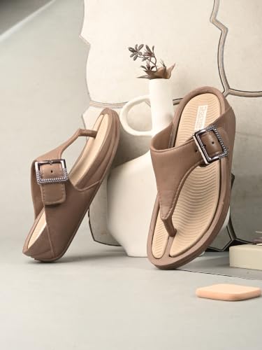 Image of DOCTOR HEALTH SUPER SOFT Women's Orthopedic Toe Ring Sandals | Adjustable Buckle Comfort Flip Flops | Soft Cushioned Lightweight Anti-Skid Everyday Wear Slippers for Women