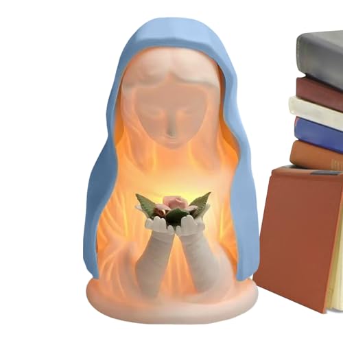 Lámpara nocturna de Nuestra Señora | Figura luminosa para oración devocional | Lámpara nocturna religiosa | Para casa, Navidad, cumpleaños, guardería, universidad, dormitorio de noche