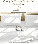Good Sleep Bedding Queen Couverture de couettes - 100% Couverture de couettes en coton égyptien Reine, 800 TC Bedding C'est la reine, 3 Pc Queen Couette, fermeture à glissière Queen Size Couverture de couette, blanc Couvre la Reine