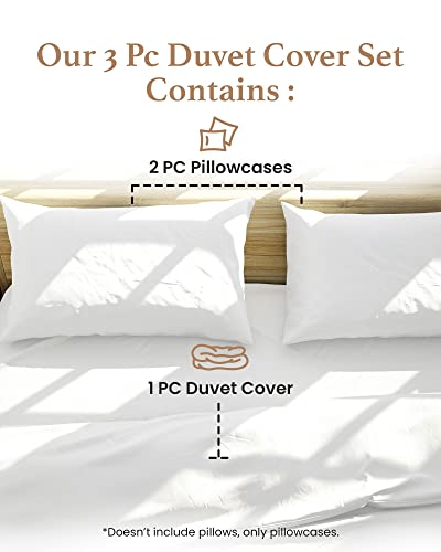 Single Size Duvet Cover Set, 1000 TC 3 Pc Quilt Cover Set, White Bedding Set, 100% Egyptian Cotton Duvet Covers - Image 3
