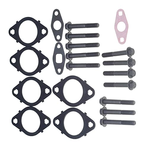Hconcet New Exhaust Manifold Gaskets with Bolts Compatible with Cummins ISL, ISL-G, QSL, ISC, QSC, 8.3L, 8.9L, Replaces 3937479