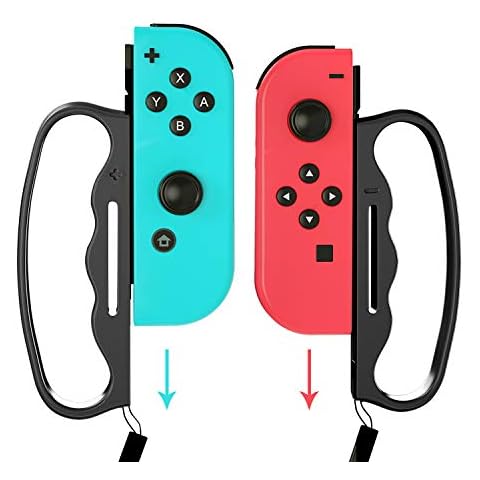 ECHZOVE Grip for Switch Fitness Boxing, Handle for Nintendo Switch Boxing - 2 Packs (Black) Cover
