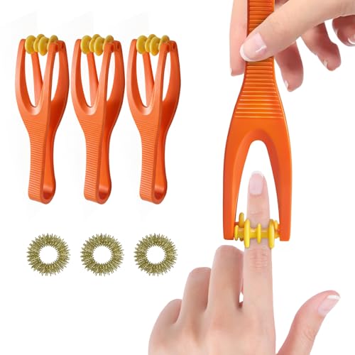 Finger Massager Roller for Arthritis-3 Pcs Hand Massager Roller for Arthritis and Carpal Tunnel 3 Pcs Acupressure Ring for Hands Palm & Wrist & Thumb Massager