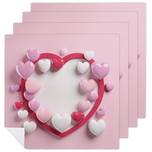 Servilletas de Tela con Forma de Corazón 4 Piezas miniatura 1