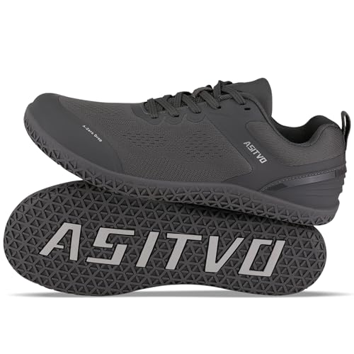 ASITVO Wide Barefoot Shoes Men Gym Zero Drop Sole Minimalist Cross Trainer Width Toe Box Size 14 Sneakers Grounding Casual Shoes Dark Grey 48