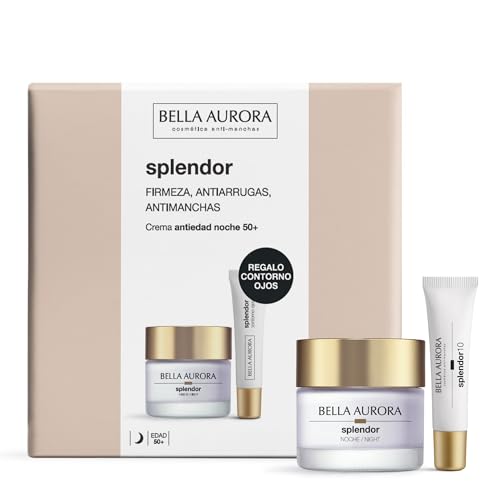 BELLA AURORA - Pack Splendor, Crema Antiarrugas de Noche 50ml + Contorno de Ojos 15ml, Tratamiento Antiarrugas y Antimanchas, Efecto Lifting, Antiedad, Regenera y Redensifica, a Partir de 50 Años