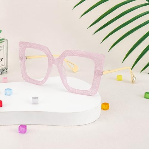 Image of Zeelool Chic Oversized Thick Square Blue Light Blocking Glasses for Women 100% UV400 Protection Eyewear Qatar ZOP01892