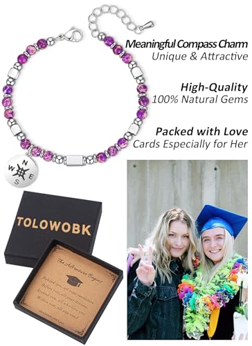 Image of 2026 Graduation Gifts for Girls, Her, Kids Natural Gemstone Bracelets for Girls Daughter Granddaughter Niece Sister Teenager Girl Birthday Gifts Idea