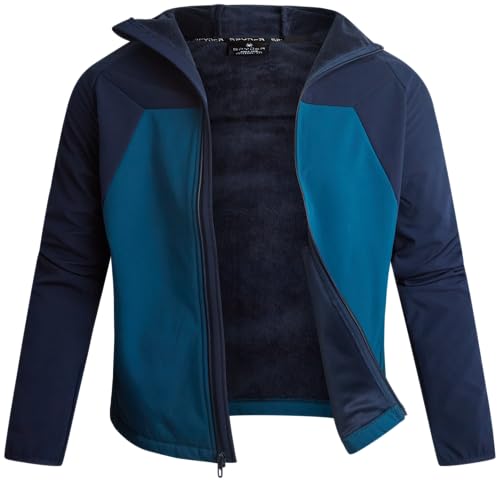 Image of Spyder Mens Softshell Jacket - Faux Fur Lined Water Wind Resistant Performance Mens Fleece Jacket for Hiking Running Jogging