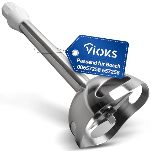 VIOKS Mélangeur de rechange pour Bosch 00657258 657258 - Batteur manuel pour ErgoMixx - En acier inoxydable blanc - Avec couteau - Accessoires pour mixeur...