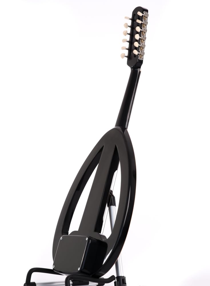 Professional Electric Oud with 3-Band Equalizer, Luthier-Made Black Electro Oud Guitar Pegs With free Picks & case - Image 3