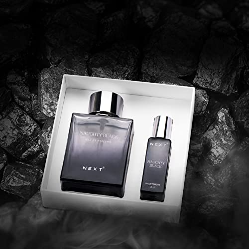 Image of NEXT CARE NAUGHTY BLACK Long Lasting Eau de Perfume for Men | Luxury Fragrance Combo Pack of -100ml+20ml