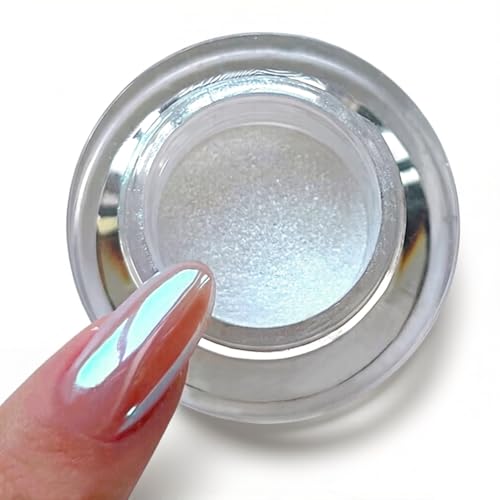 Pretty Diva Moonlight Chrome Nail Powder, Unicorn Mermaid Chrome Powder for Nails, Aurora Nail Powder Iridescent Nail Chrome Powder, Nail Art Glitter Decoration for Home DIY Salon Manicure Pigment