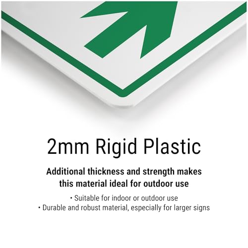 Panneau de sécurité flèche vers le haut V Safety en plastique rigide de 2 mm