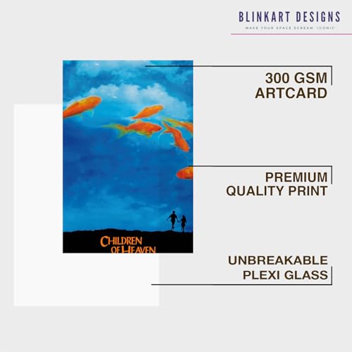 Image of BLINKART Children Of Heaven (1997) Movie Poster Frame 8x12 Inch | Premium 300 GSM Paper Wall Print | Vintage Film Artwork for Home, Bedroom, Living Room, Office | Framed Photo Decor