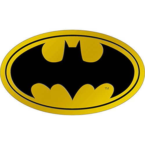 DC Comics Originals Batman Logo On Embossed Metal Emblem Sticker, Yellow, 9cm
