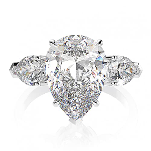 Bague Moissanite en argent 925, l'éclat intemporel d'une aigue-marine poire pour votre mariage