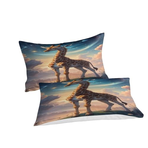 Parure housse de couette girafe 3D microfibre de qualité supérieure 200x200