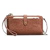befen Leather Wristlet Wallet for Women Cell Phone Purse with Built in Wallet Vintage Leather Crossdody Bag Clutch Purse
