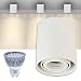 Produktbild LED Aufbaustrahler Set ROLLO Weiß Matt rund mit LED GU10 Markenstrahler von LEDANDO - 5W - warmweiss - 60° Abstrahlwinkel - schwenkbar - 50W Ersatz - A+ - Aluminium - Aufbauspot