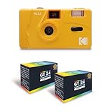 Descripción KODAK M35 – Cámara recargable de 35 mm, lente gran angular fija, visor óptico, flash integrado – amarillo + 2 películas GT24 35 mm, color 24 exposiciones