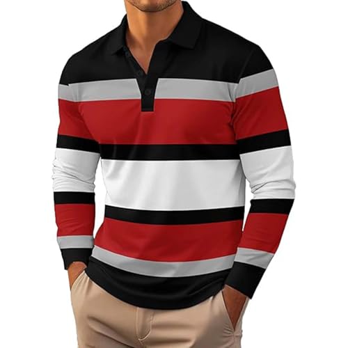 Polo manches longues homme coupe ajustée et col boutonné élégant