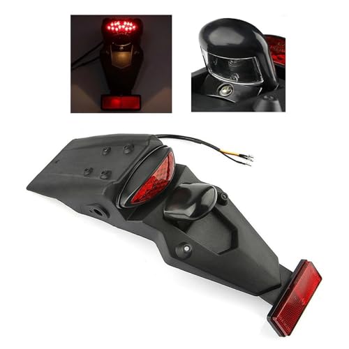 Pneu garde-boue arrière moto universel avec feu stop 36.2x9cm - 6