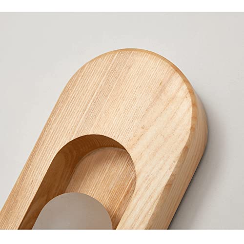 Lámpara de pared de arte de madera nórdica para mesita noche 7