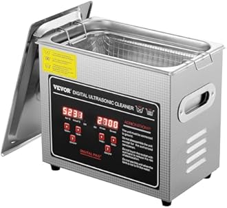 VEVOR Ultrasonic Cleaning Machine with Digital Timer & Heater, Professional Jewelry Cleaner, Stainless Steel Heated Cleaning Machine for Glasses Watch Rings Small Parts Circuit Board (3L)