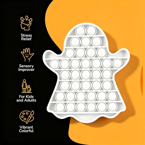 2Pcs Halloween Pop it Fidget Toys, Ghost Pumpkin Novelty Toys Gifts - Image 5